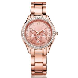 Diamond Womens Fashion Watch , 3ATM Waterproof Quartz Rose Gold Wrist Watch