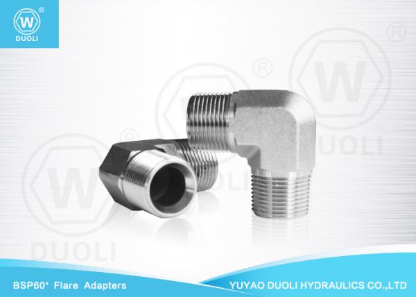 Carbpn Steel BSPT Male Thread Hydraulic Reducing Nipple Pipe Fitting 90 Degree