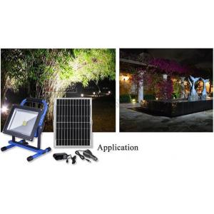 China Portable rechargeable Led flood light with solar panel Garden lighting project  emergency light supplier