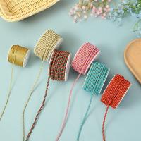 China 3 Strands 2mm-10mm Polyester Nylon Rope Gold Thread Mixed For Bracelet on sale