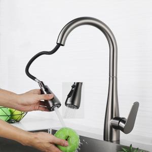 Metered Pull Out Kitchen Faucet Tap Hot & Cold Water 2.2GPM Flow Rate