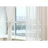 Linen Yarn Blending Pure White Bathroom Window Curtains With Different Size