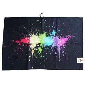 100% microfiber golf sport towel custom logo sublimation custom print golf towel waffle beach towel