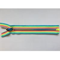 China Rainbow Coloured Cotton Webbing Straps Gradient Teeth Zipper With Original for Garment on sale