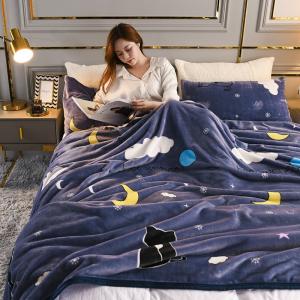 300g Solid Color Polyester Polar Fleece Throw Blanket for Home Custom Promotion