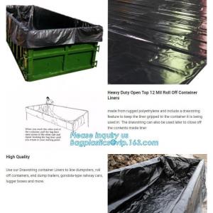 20 yard drawstring black dumpster container liners for waste transport,stripe high quality waterproof bulk dumpster cont