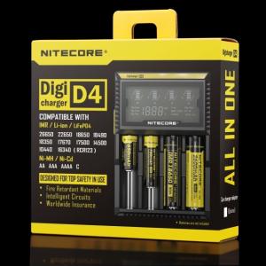 Nitecore D4 LCD intelligent battery charger for IMR/Li-ion/Ni-MH/Hi-Cd and LiFePO4 rechargeable batteries