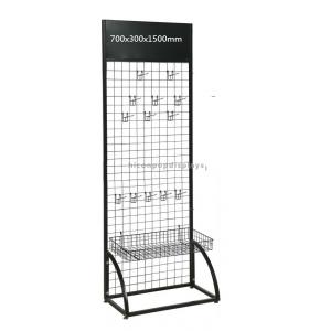 Retail Store Metal Display Racks Wire Display Shelves With Metal Wire Basket
