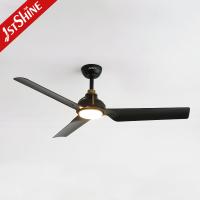 China 52 Inch Remote Led Ceiling Fan Black Abs Blade Whisper Quiet Motor on sale