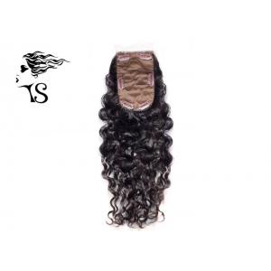Curly Natural Black Lace Front Clip In Closure , Lace Hairpieces For Thinning Hair On Top