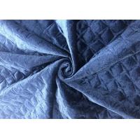 China Dual Layer Quilted Velvet Fabric For Bedding Navy Blue 320GSM 93% Polyester on sale