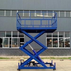 China GOST Customized Loading Cargo Hydraulic Double Scissor Lift Table With Guardrail supplier