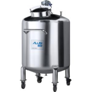 China Sanitary Stainless Steel Vertical Storage Tank with wheel agitator supplier