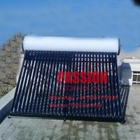 China 300L Pressurized Solar Water Heater 30tubes Pressure Heat Pipe Solar Collector Enamel White Water Tank on sale