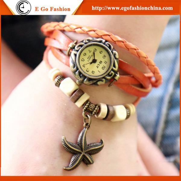 Starfish Pendant Watch Unisex Girls Watch Female Gift Wristwatch Leather