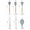 China Non Toxic 12 Piece Silicone Cooking Utensil Set With Wood Handle wholesale