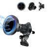Adjustable RGB Light Effect Iphone Car Charger With Fast Charging And One Hand Operation For Small Diameter Magnetic Design