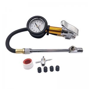 China 50mm 100 Psi Tyre Pressure Gauge Air Chuck Heavy Duty Tire Inflator Gauge supplier