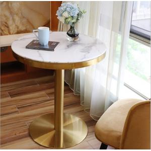 Round or Square Marble Top Gold Metal Base Coffee Table Bistro table