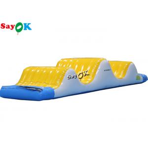 Yellow Children Playground Inflatable Wave Track 6x2x1.1mH For Lake