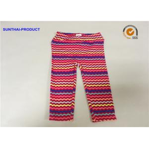 China No Side Seam Cute Baby Girl Leggings 95% Cotton 5% Spandex Jersey With Sea Waves Printed supplier