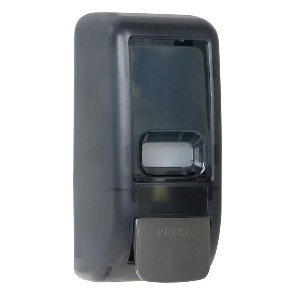China distribuidor manual com reservatório recarregável, distribuidor do sabão 800ml líquido do sanitizer, plástico do ABS, cor preta, fixada na parede supplier
