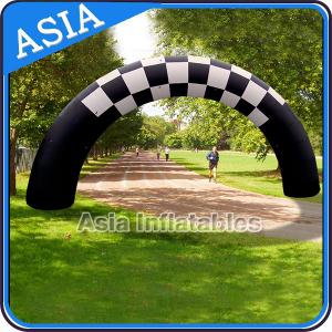 China Beautiful Welcome Inflatable Arch Door With Black And White Color For Park supplier