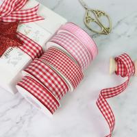China Polyester Plaid Lattice Ribbon For Bow Making And Gift Packing on sale