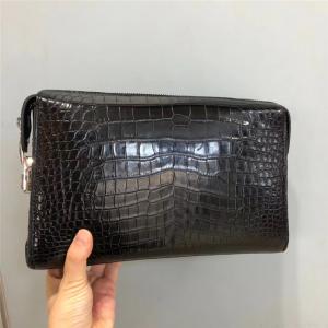 China Authentic Crocodile Belly Skin Passcode Closure Men Clutch Bag Card Holders Genuine Alligator Leather Male Wristlets Bag supplier