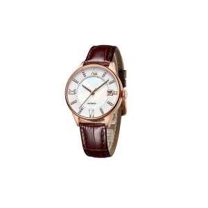 China Leather Ladies Wrist Watch  , Two Layers Dial Automatic Mechanical Watch supplier