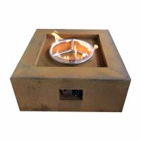 China 2.6ft Natural Gas Fire Pit 400mm Rectangular Corten Steel Fire Pit Table on sale