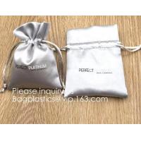 China Custom Gold Pink Satin Hair Extension Packaging Bag,Soft And Shinny White Silk Drawstring Pouch For Packaging bagease on sale