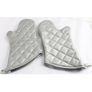 Comfortable Silver Fireproof Oven Gloves  For Home Restaurant Kitchen