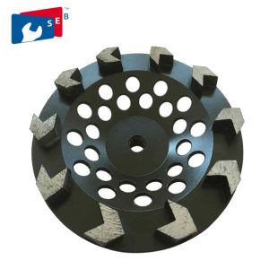 China roda segmentada seta do copo de um preto de 5 polegadas com moedura molhada para o granito supplier