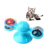 China Interactive Rotating Windmill Cat Toy With Suction Cup Windmill Kitten Toys Cat Toothbrush Toy on sale