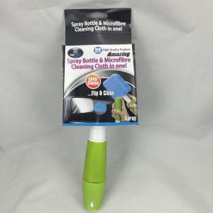China Reusable Microfiber Spray Bottle Brush Green Customized Logo Washable supplier