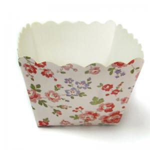 China Square Cake Cup Garden Flower Decorative Cupcake Wrappers of party cups personalized supplier