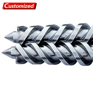 China パイププロフィールPVCのためのカスタム共旋型円形ツインスクリューバレルWpc円形ツインビメタルスクリューバレル wholesale