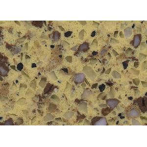 SS606 Yellow Diamond Solid Quartz Countertops Strong Temperature Resistant