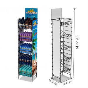China Metal display racks changable poster for soft drinks shampoo free standing wire display racks supplier