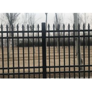 China Interpon Coated Bronze Wire Full Weld Garrison Steel Picket Fence Industrial Security Fencing supplier