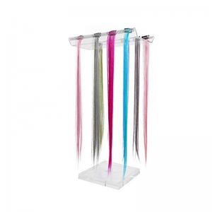China Double Sided Clear Acrylic Wig Display Holder Lucite Hair Extension Stand and Separator for Hair Display Racks supplier