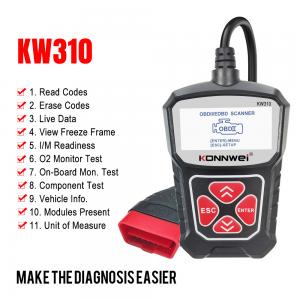 KONNWEI KW310 12 V car diagnostic tool auto obd2 scanner with CE Rohs