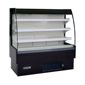 China Open Front Refrigerated Display Case R404a With Transparent Glass Panel on sale