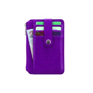 Purple Color Slim Credit Card Holder , Pocket Change Purse For Women / Girls