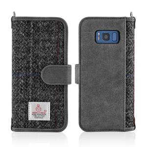 China Flip Harris Tweed Phone Case , Galaxy S8 Leather Phone Case 5.8 Inch Green Color supplier