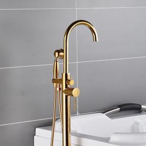 OEM ODM Gold Floor Mounted Bathtub Faucet Beautiful Floor Mount Tub Faucet TUV