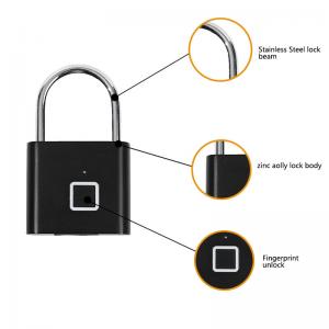 Keyless Biometric Smart Fingerprint Padlock Zinc Alloy Mini Fingerprint Lock