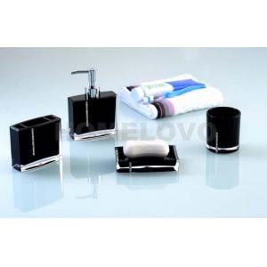 China Recyclable Pure Black Or White 4pcs Plastic bathroom collection sets for Traveling supplier