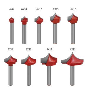 China Arden Tideway Tiger 1/2 1/4 Shank Carbide Door Panel Ovolo Carving Bit Pointed Roundover Router Bit Woodworking CNC Tools wholesale